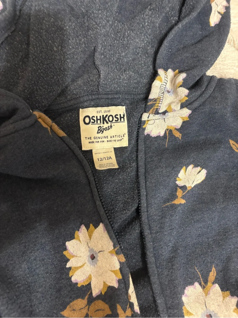 OshKosh B'gosh Navy Floral Zip Hoodie and Jogger Set